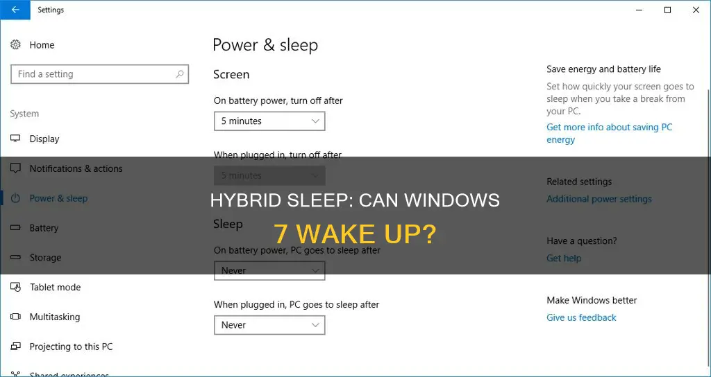 can windows 7 wake up from hybrid sleep