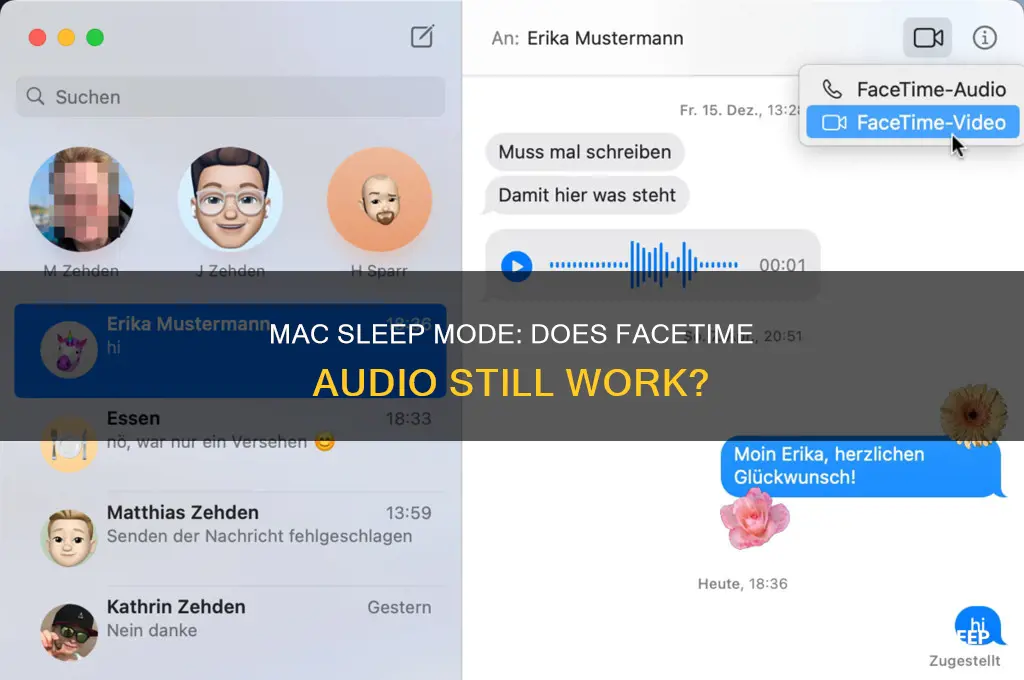 can you get facetime audio calls on mac sleep mode