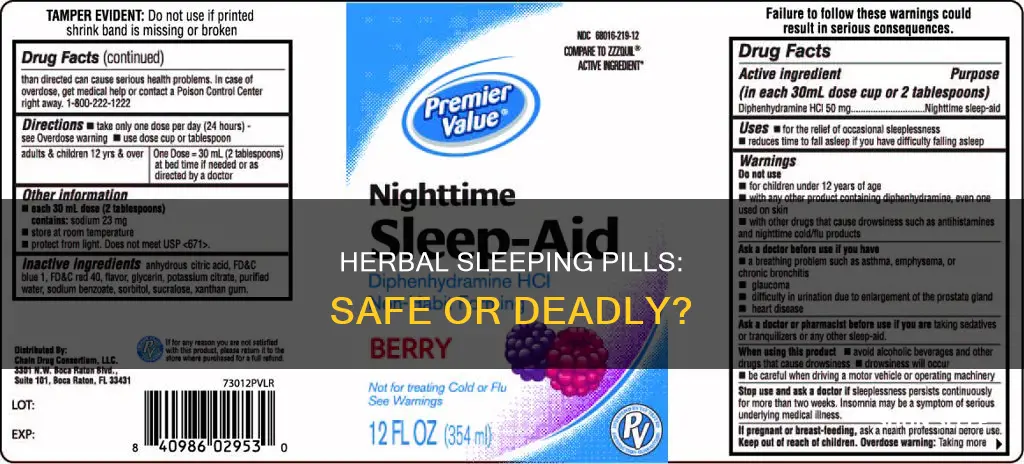 can you od on herbal sleeping pills