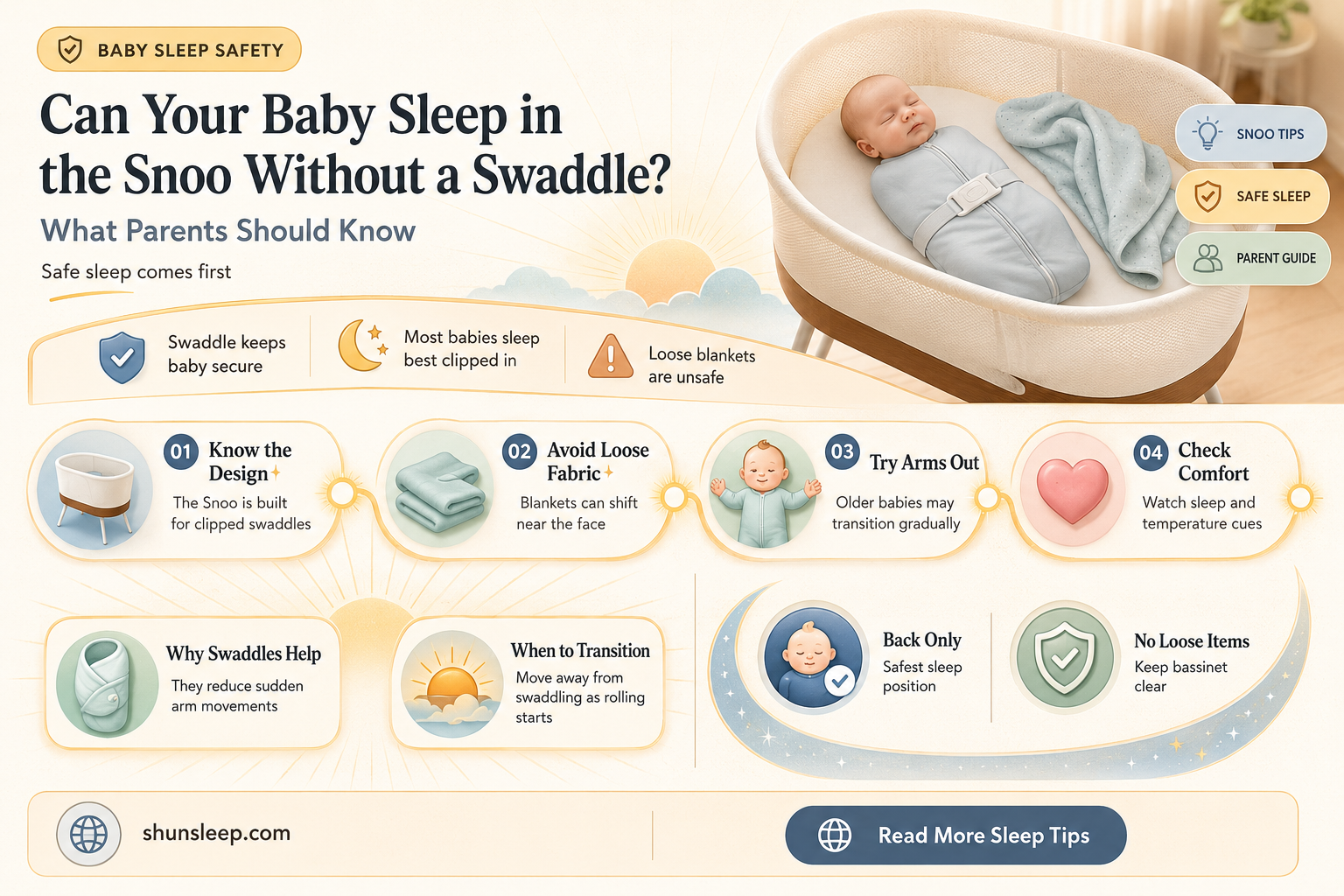 can baby sleep in snoo without swaddle