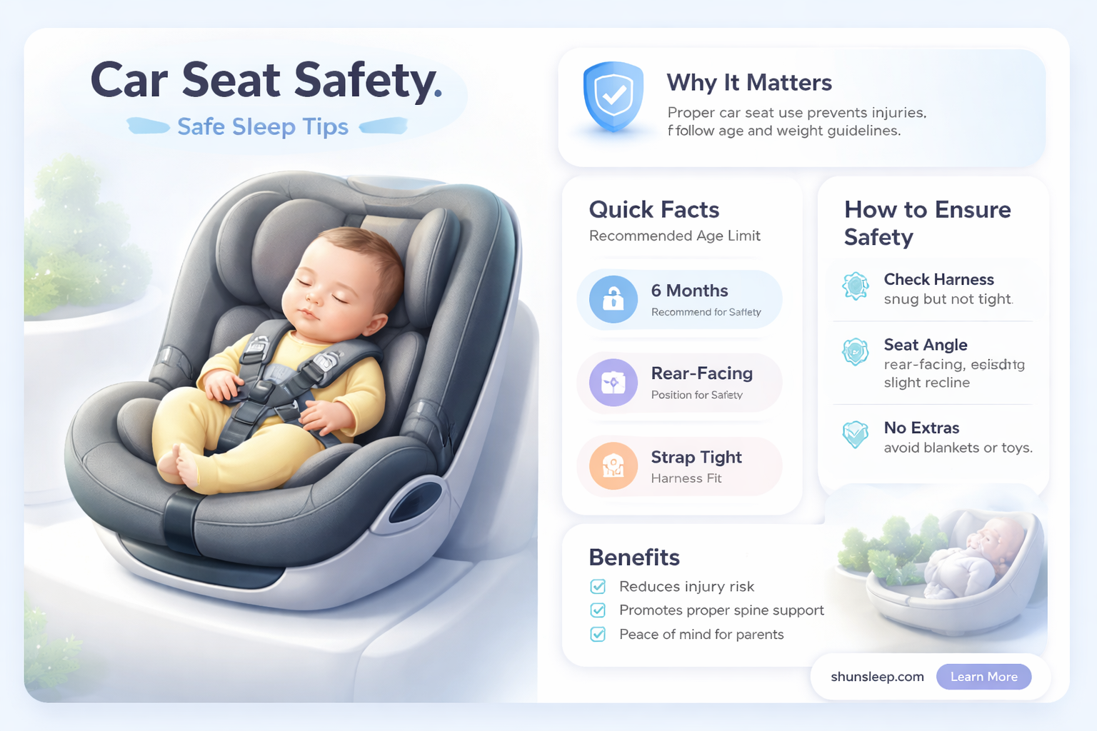 can a 6 month old sleep in a car seat