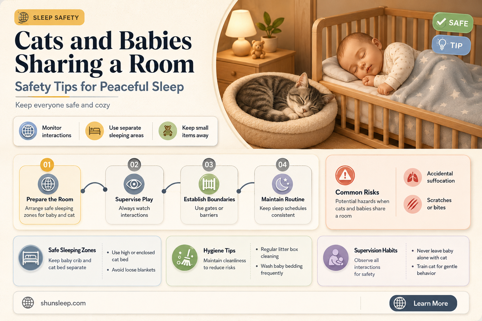 can cats sleep in same room as baby