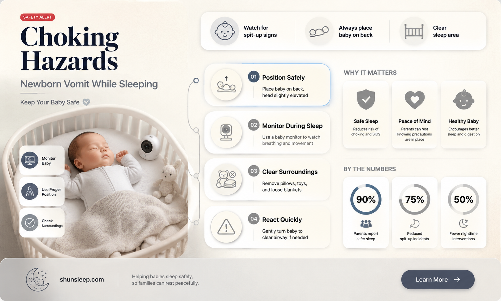 can a newborn choke on vomit while sleeping