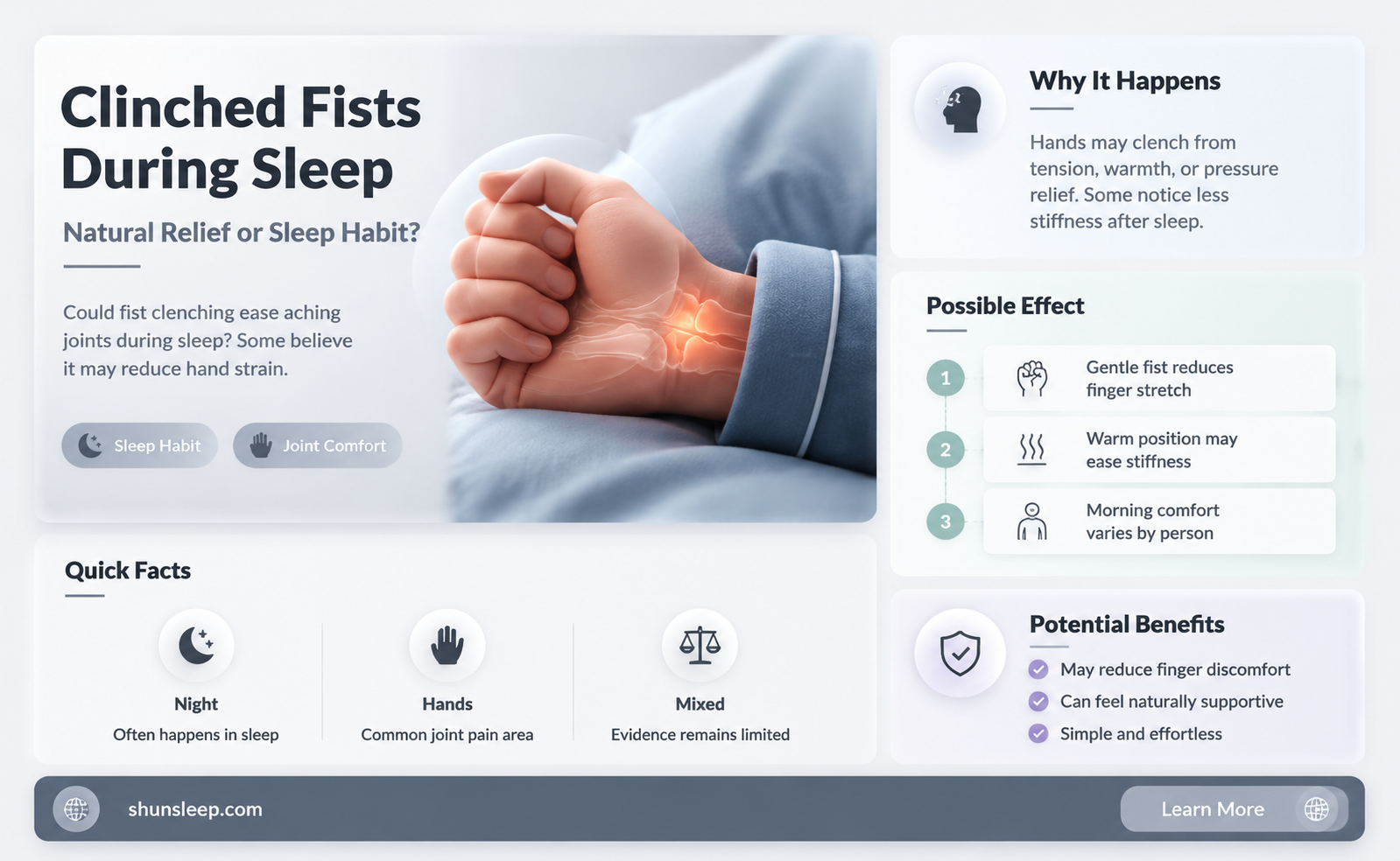can clinched fists during sleep help in arthritic pain
