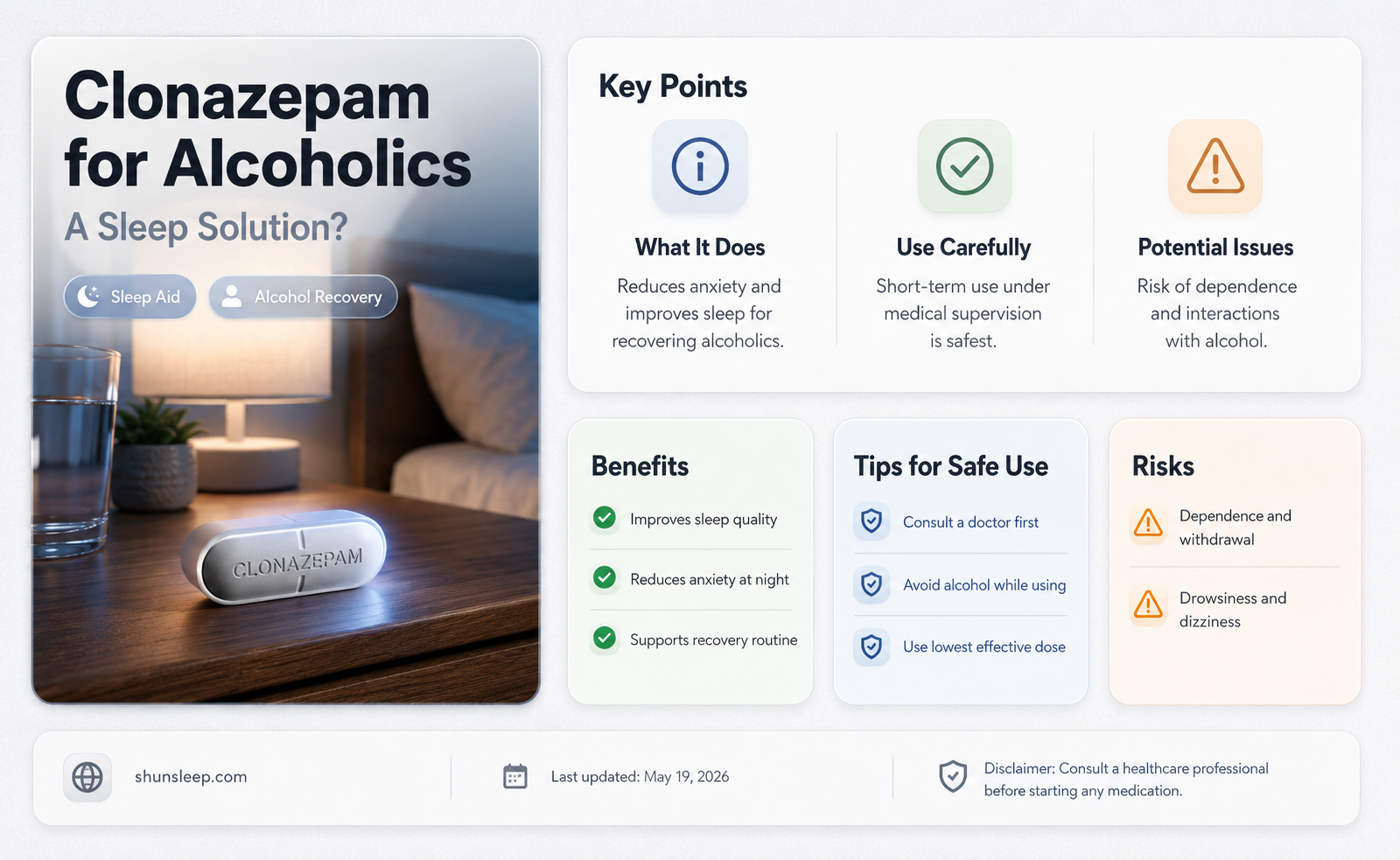 can clonazepam be used for sleep alcoholic