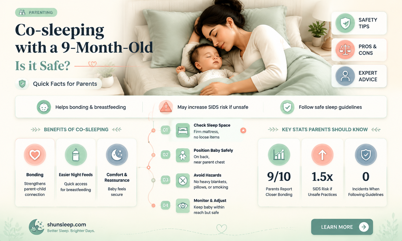 can 9 months old sleep with parents