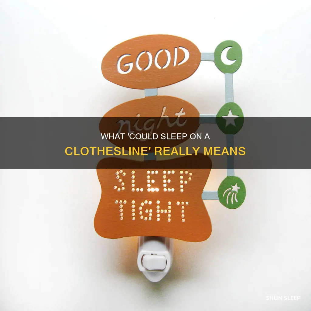 could sleep on a clothesline meaning