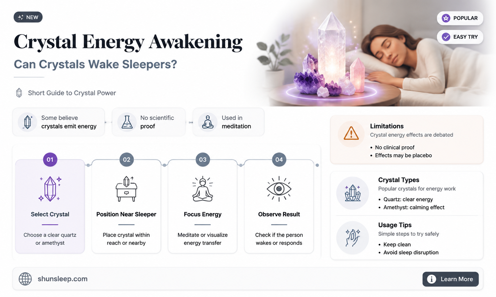 can a crystals energy wake a sleeping person up