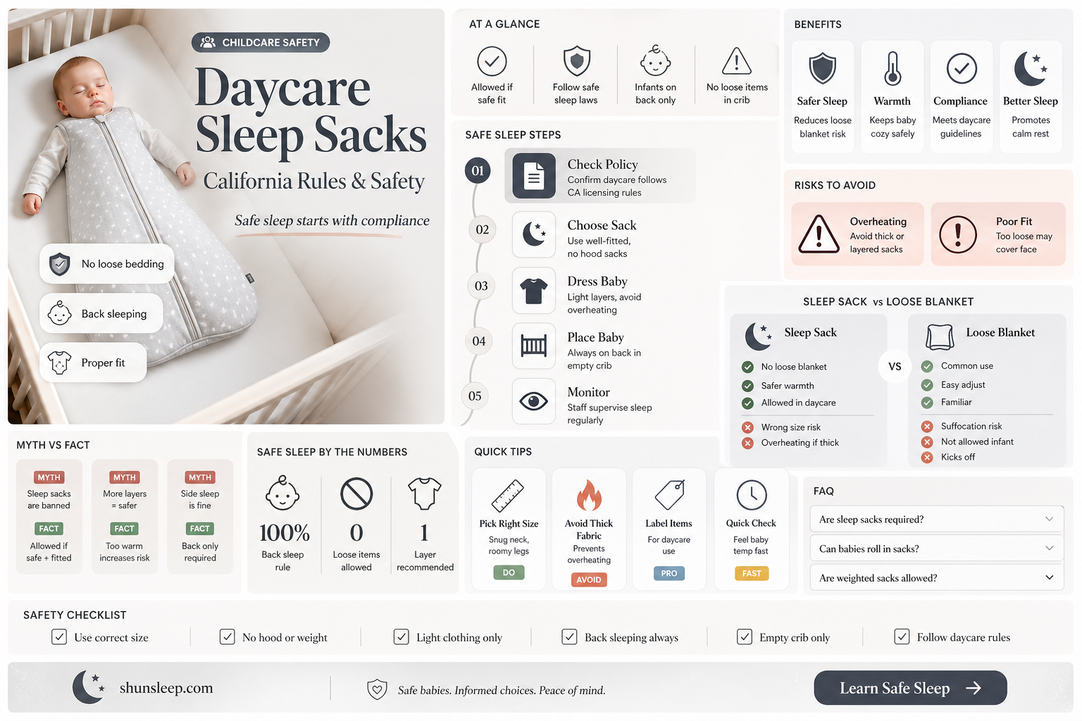 are california daycares allowed to use sleep sacks