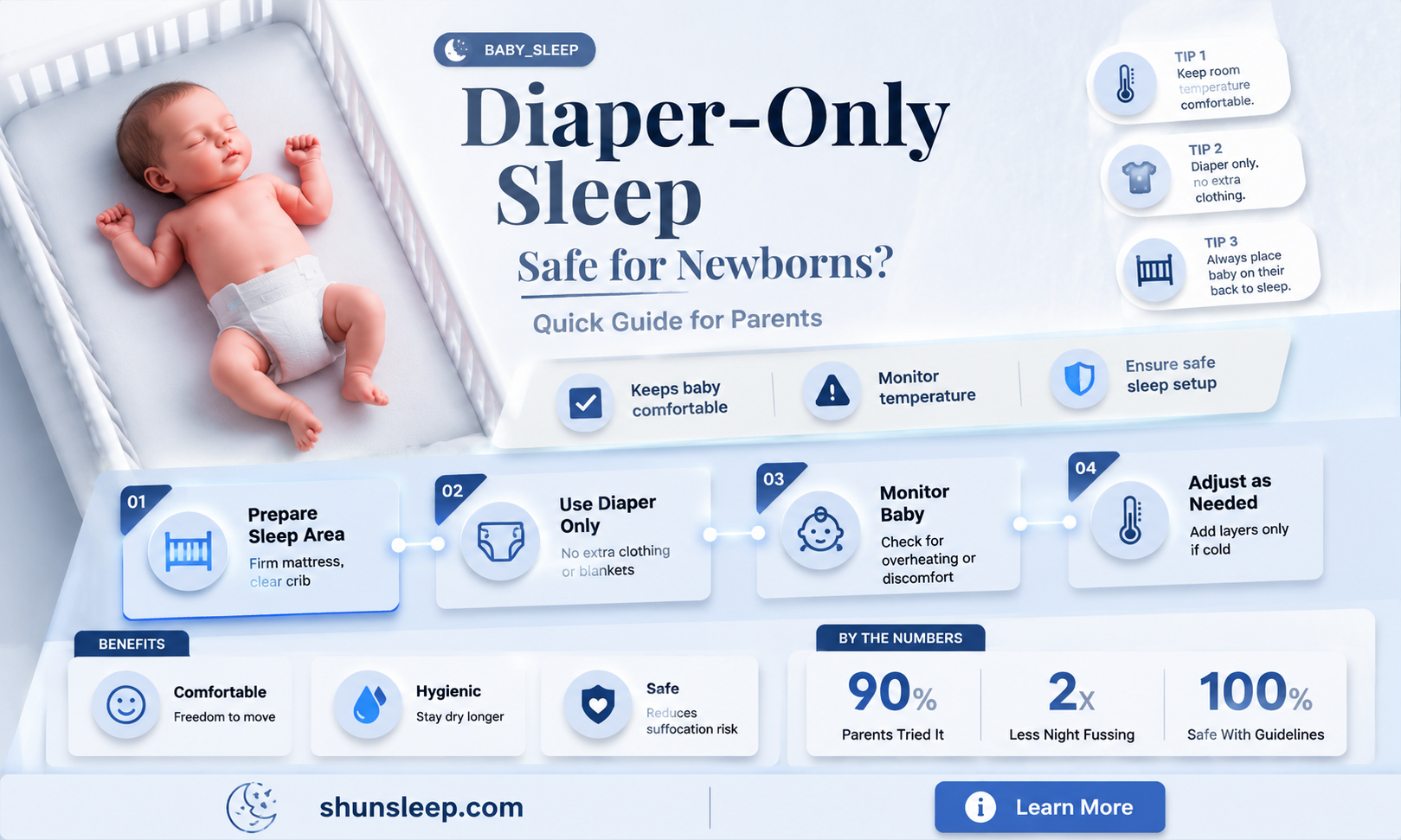 can a newborn sleep in just a diaper