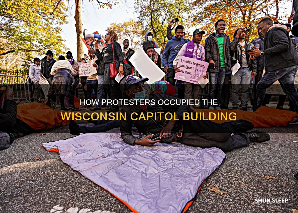 did protesters of scott walker use tents and sleeping bags