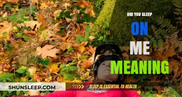 Understanding the Meaning of "Did You Sleep on Me