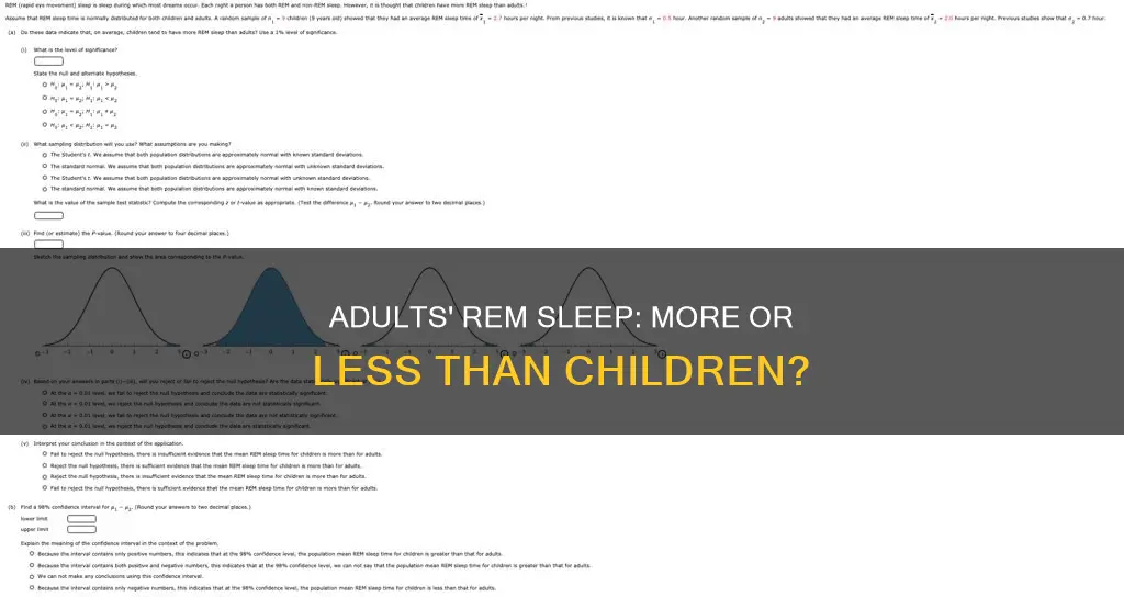 do adults have more rem sleep than children