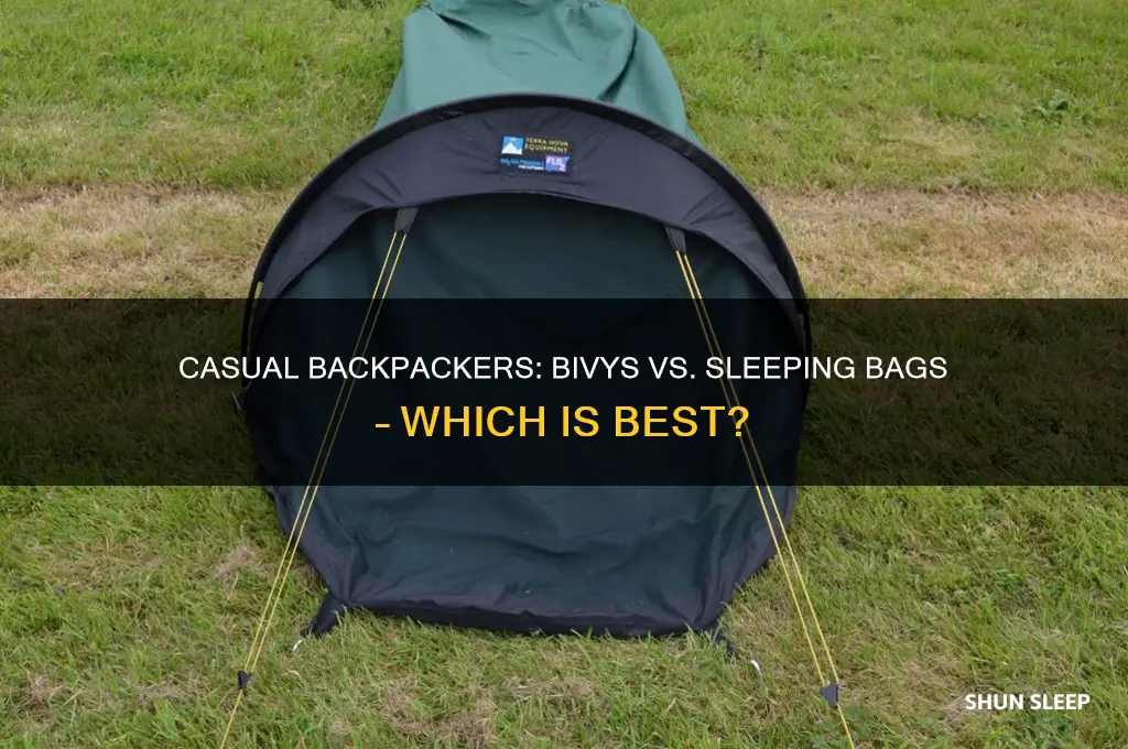 do casual backpackers get bivys or sleeping bags