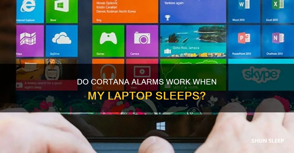 do coertana alarms work while latptop is close sleep