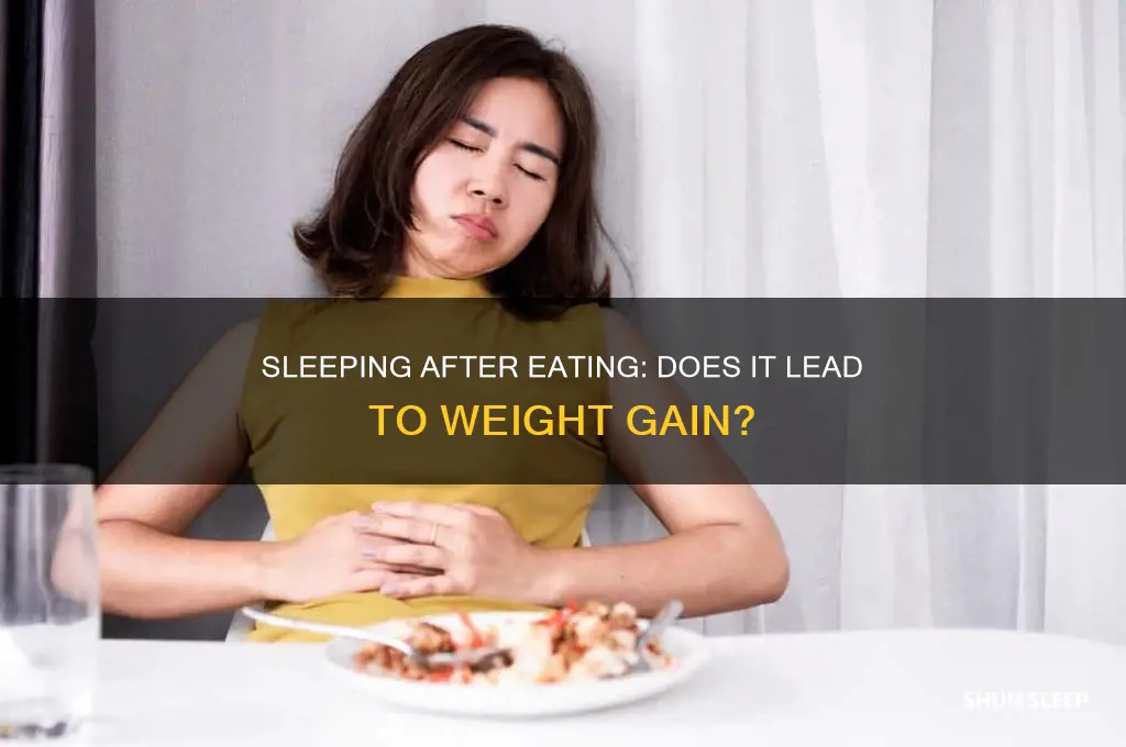 do i get fat if i sleep right after eating
