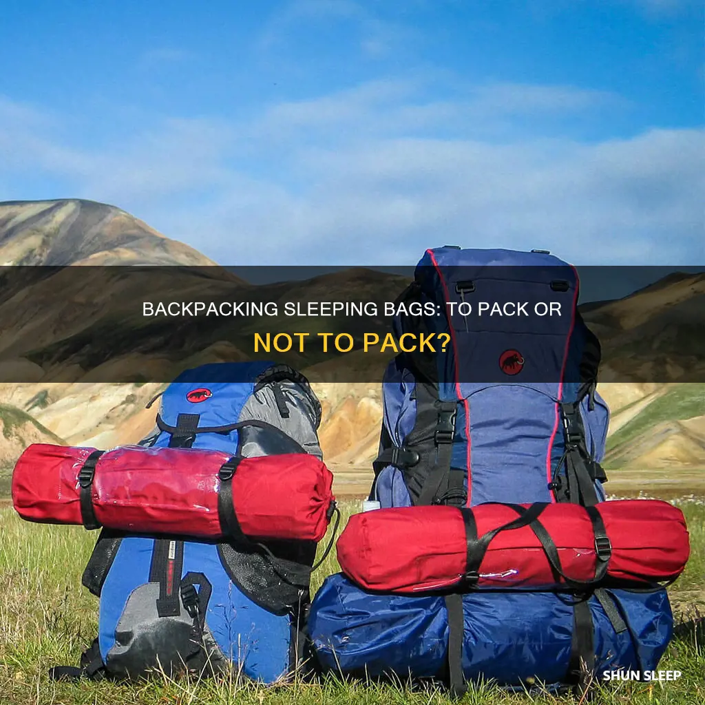 do i need to bring a sleeping bag backpacking