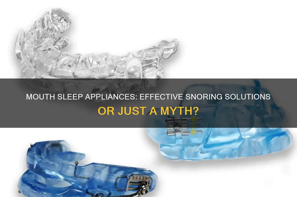 do mouth sleep appliance help snoring