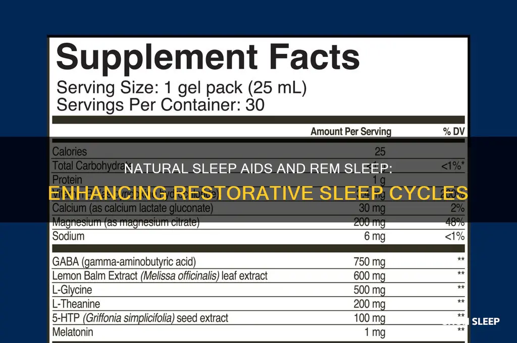do natureal sleep aids help with rem