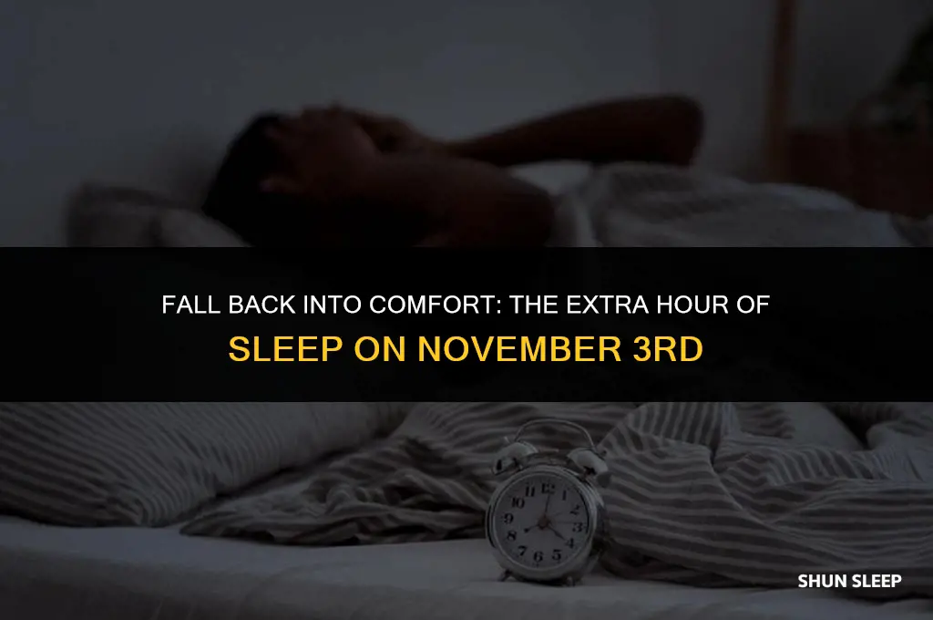 do we gain 1 hour of sleep on nov 3rd