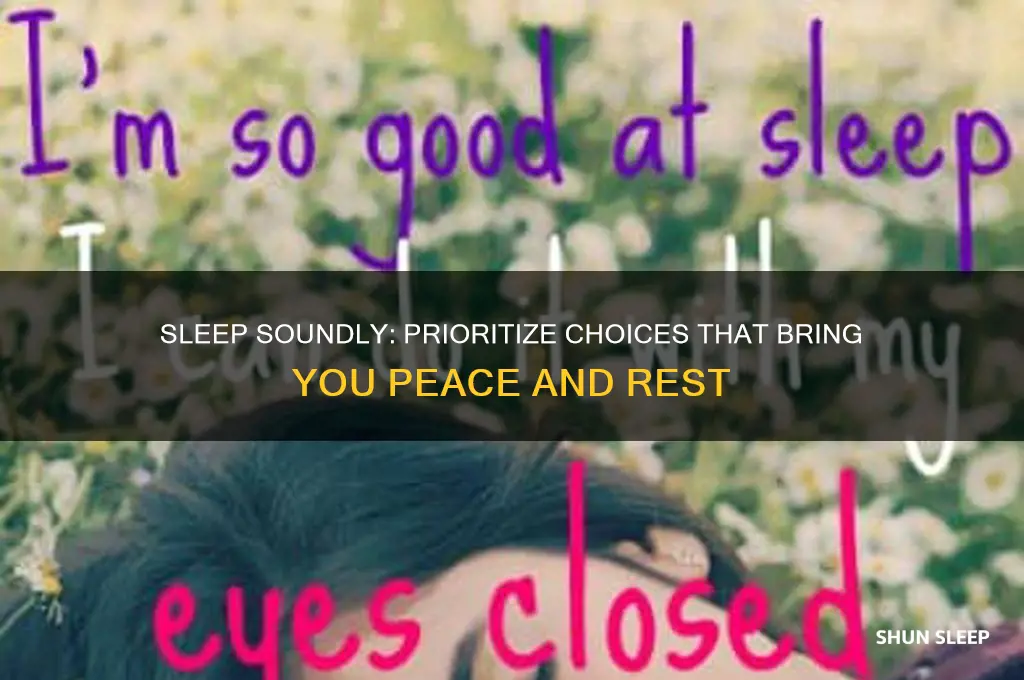 do what helps you sleep at night