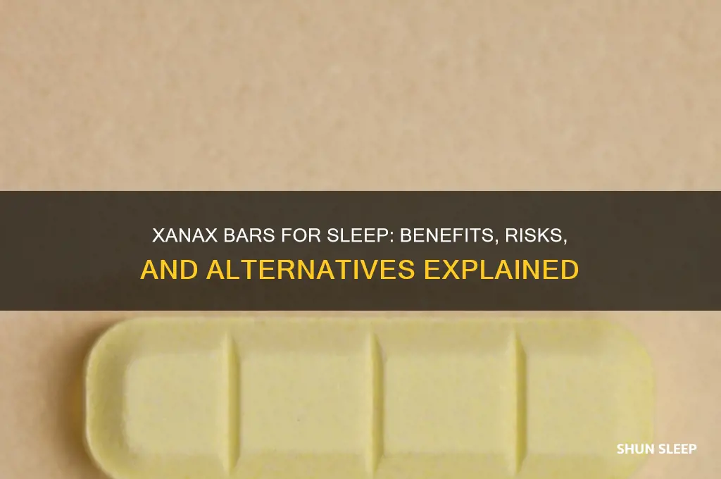 do xanax bars help you sleep