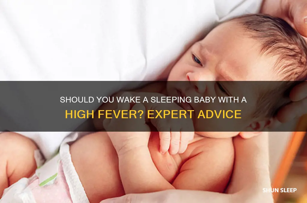 do you wake a sleeping baby with high fever