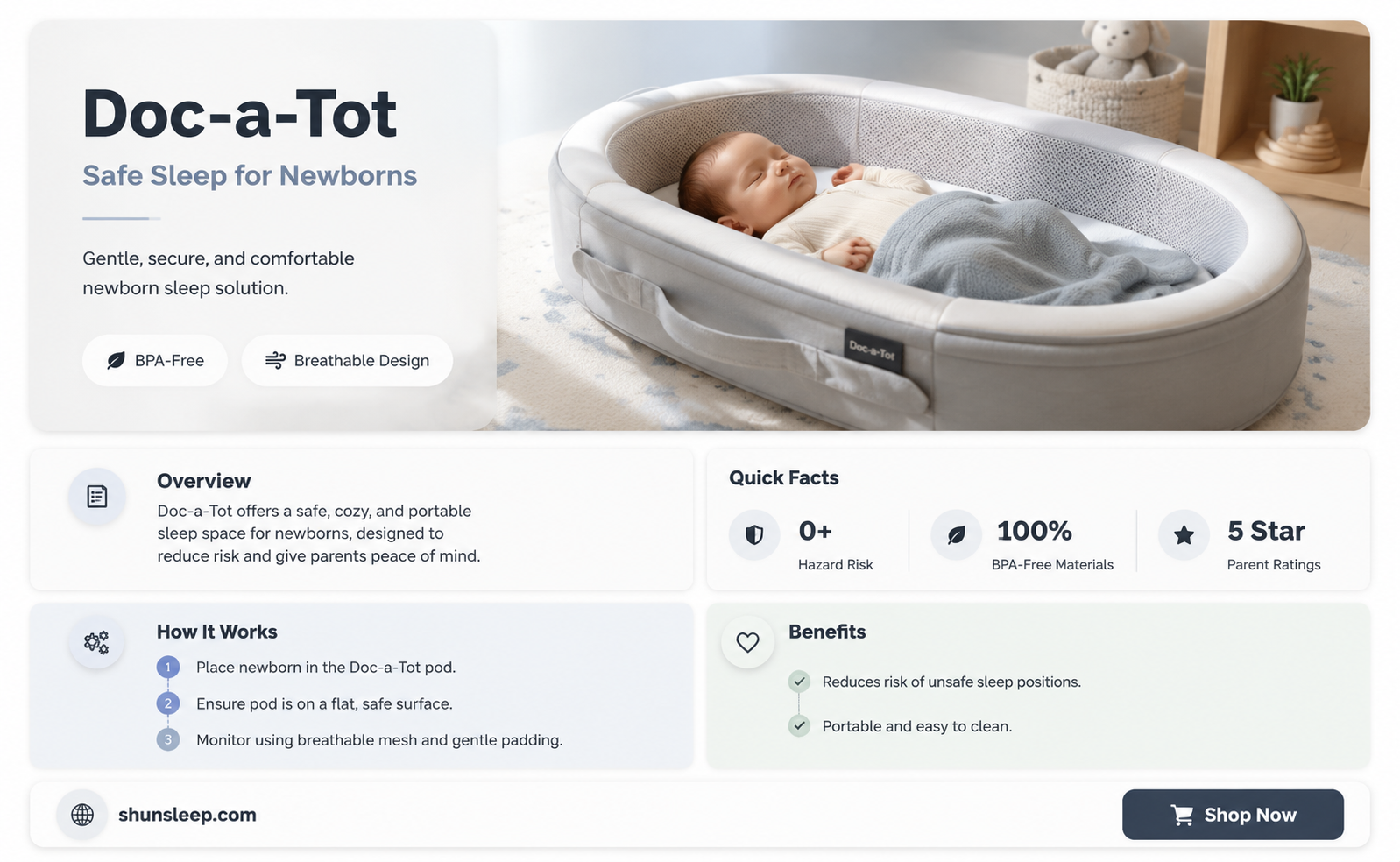 can a newborn sleep in a doc a tot