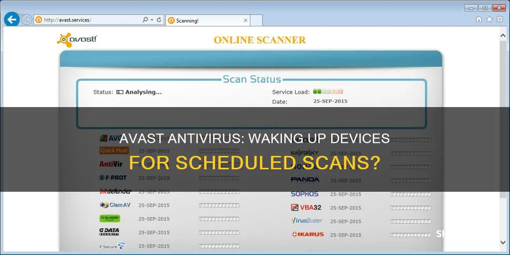 does avast antivirus wake from sleep to perform scheduled scan