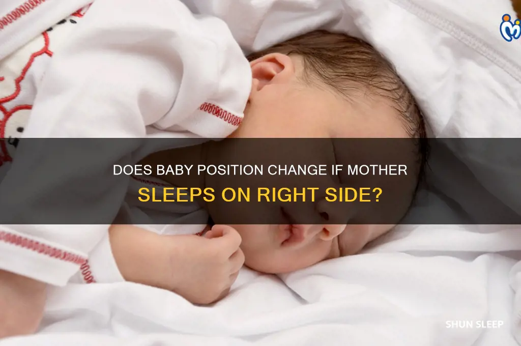 does baby position change if mother sleep on right side