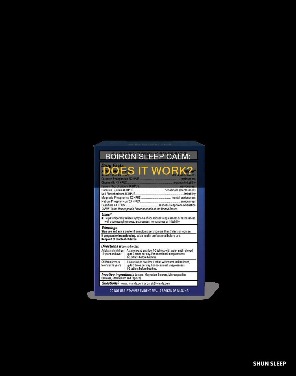 does boiron sleep calm work