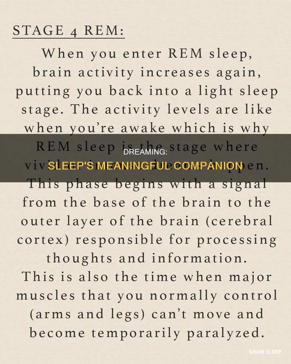 does dreaming mean you are sleeping