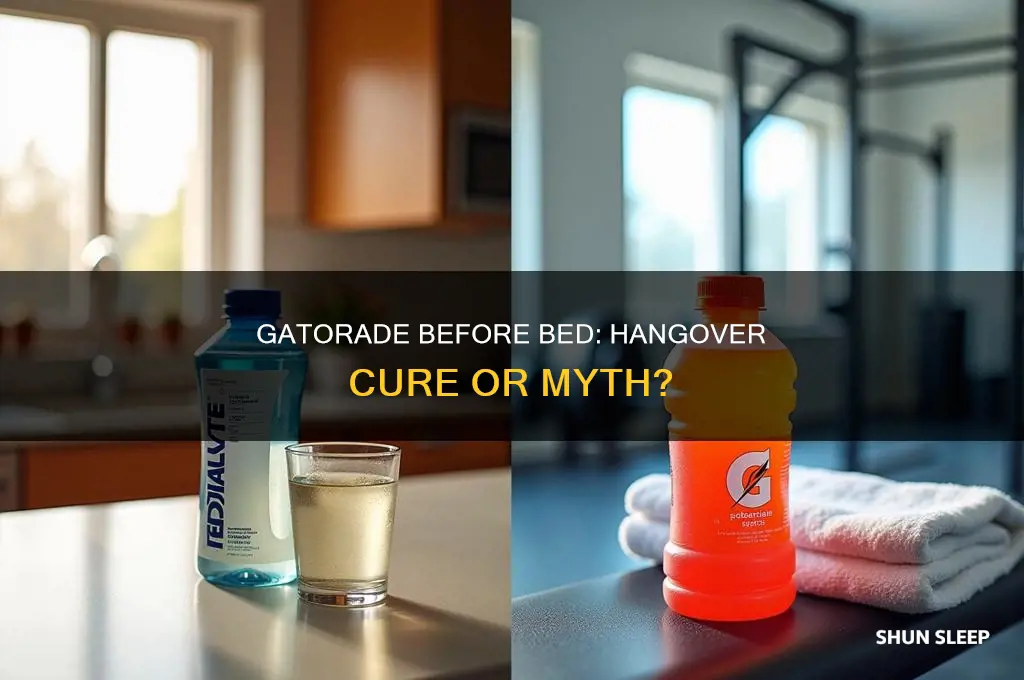 does drinking gatorade before sleep help with hangovers