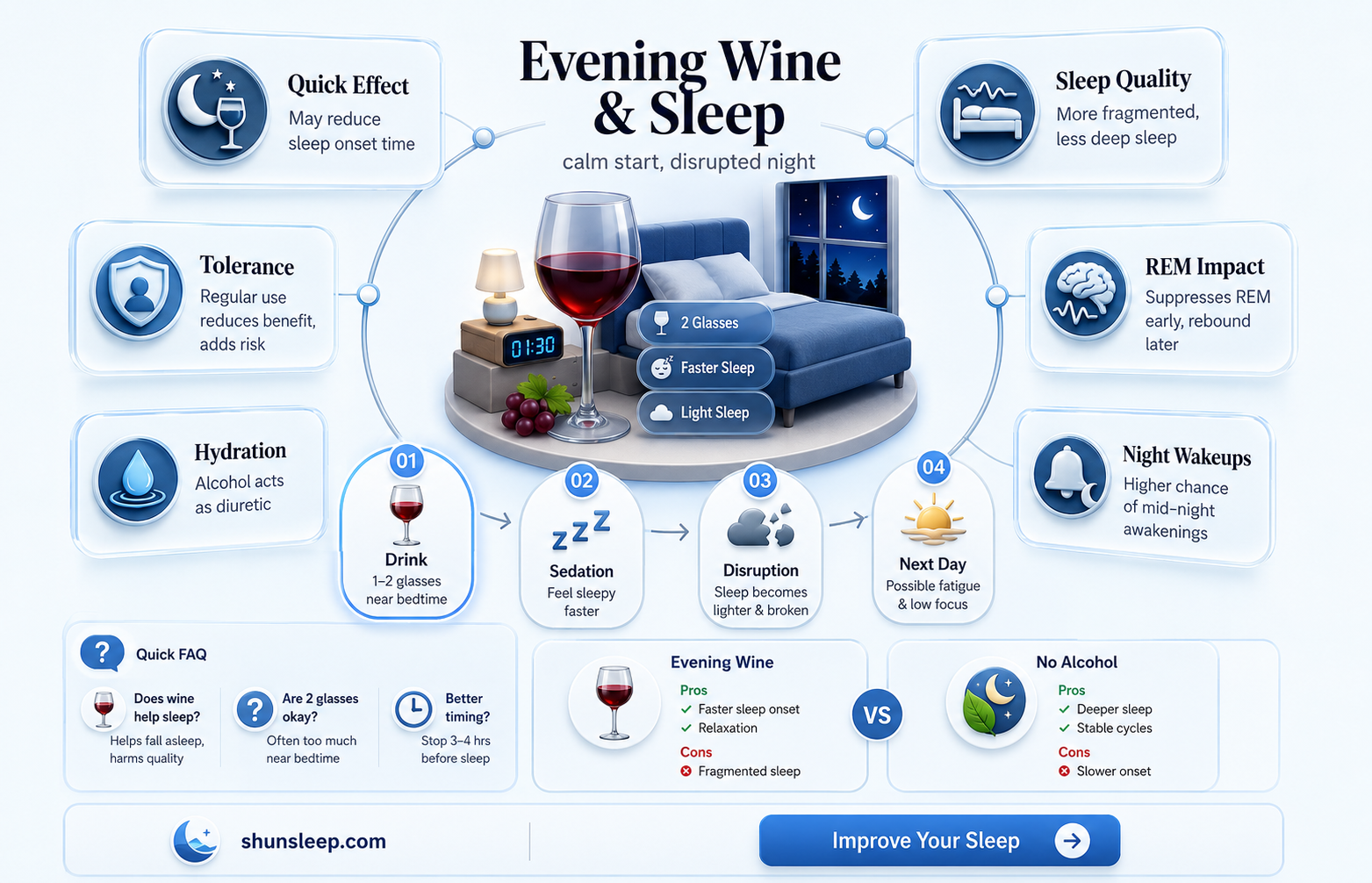 can 2 glasses of wine at night help quick sleep