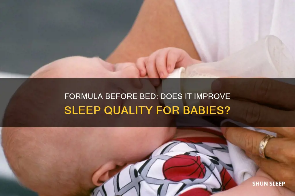 does formula before bed help sleep