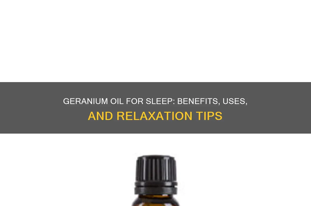 does geranium oil help you sleep