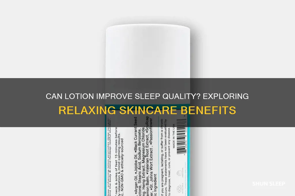 does lotion help you sleep