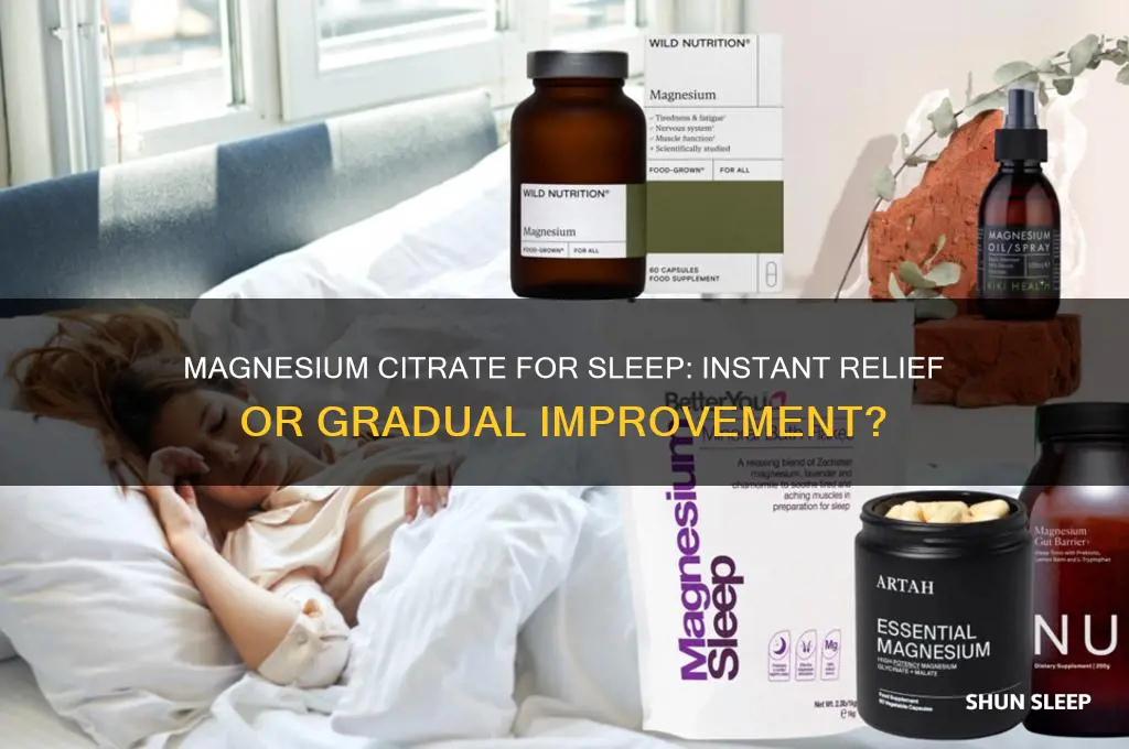does magnesium citrate help sleep right away