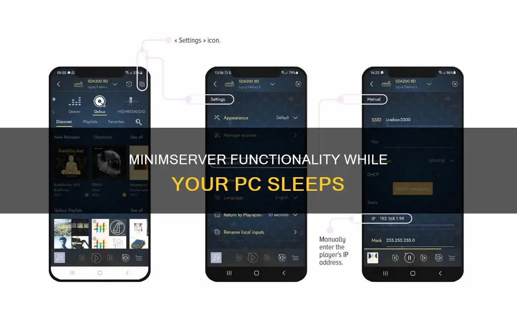 does minimserver work while pc is sleeping