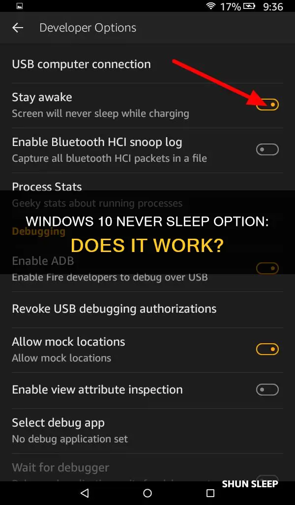 does never sleep option work in win 10