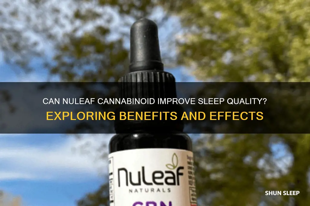 does nuleaf cannabinoid help sleep