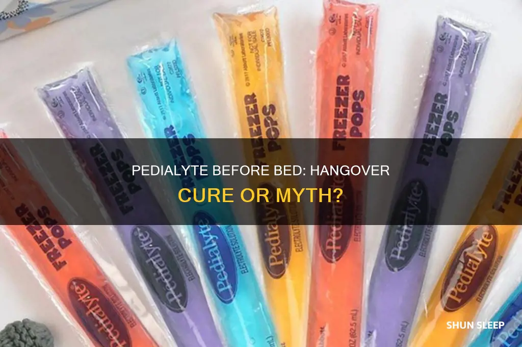 does pedialyte before falling sleep help with hangovers
