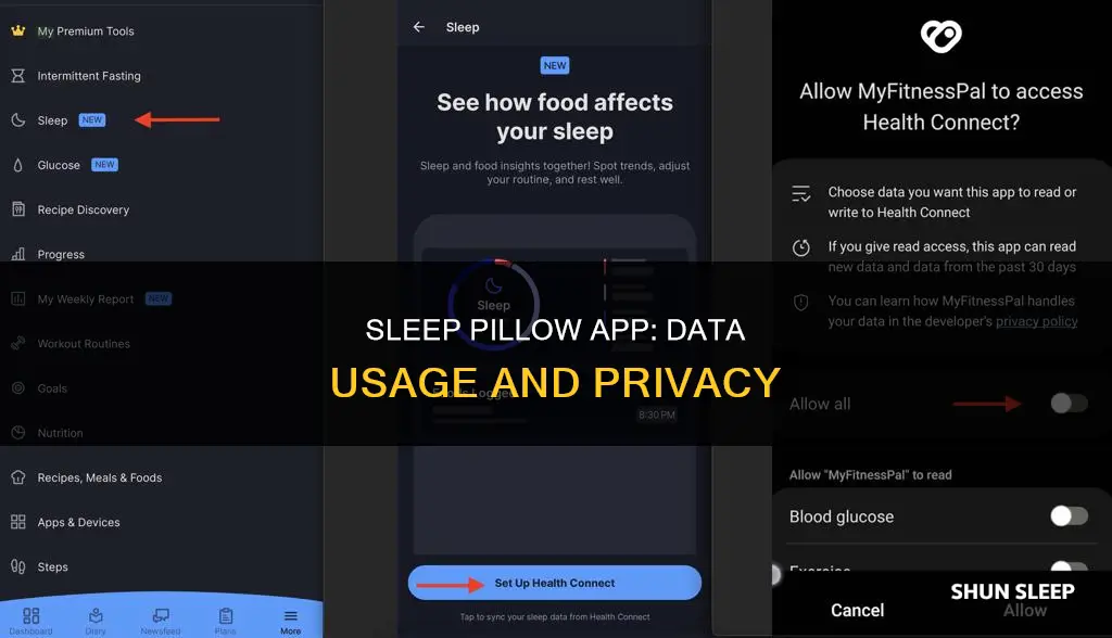 does sleep pillow app use data