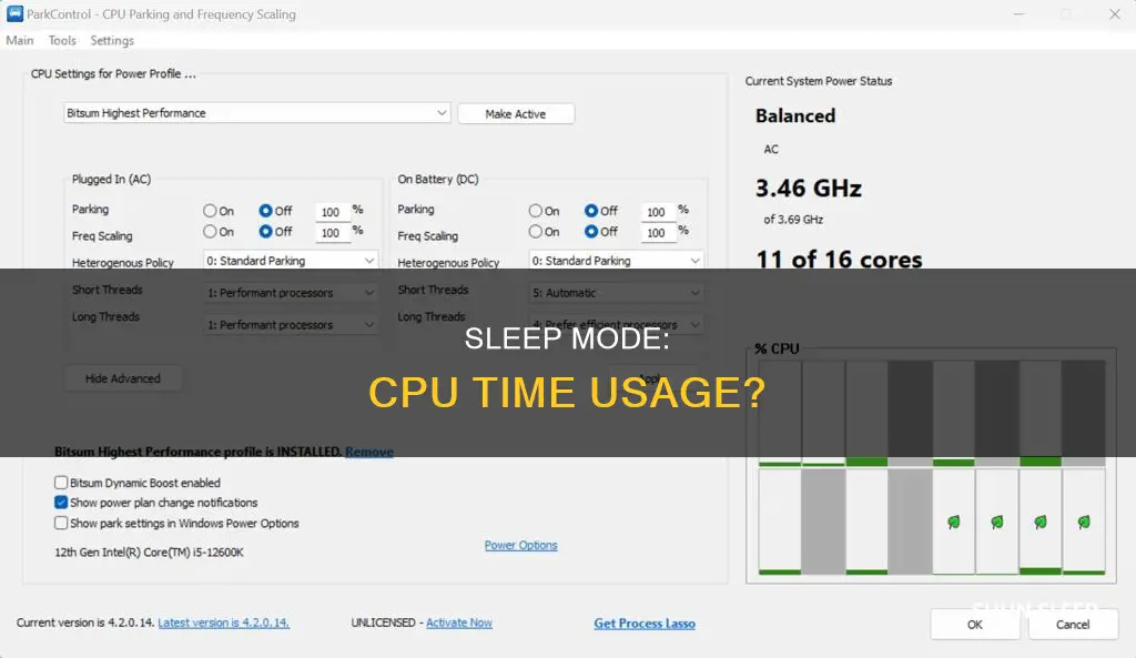 does sleep use cpu time
