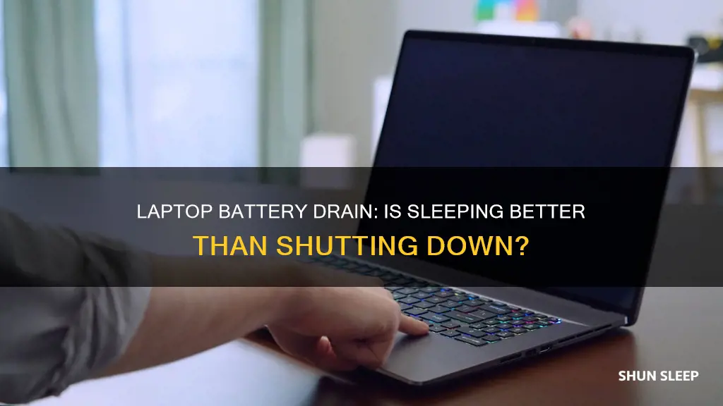 does sleeping a laptop use battery