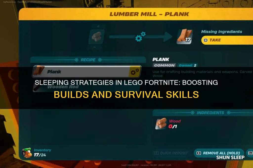 does sleeping help in lego fortnite