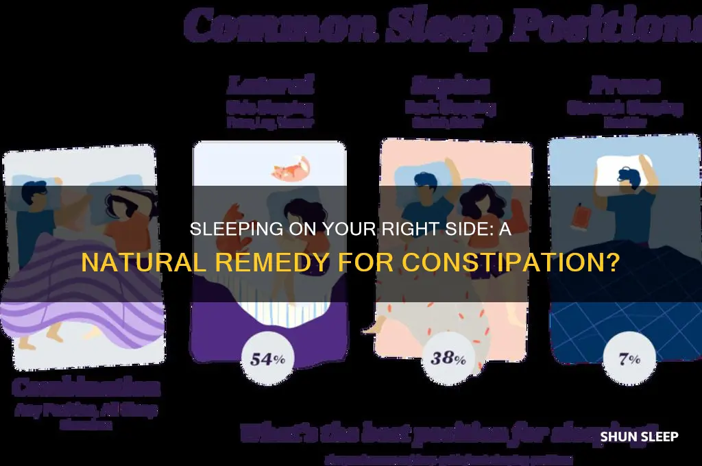 does sleeping on right side help constipation