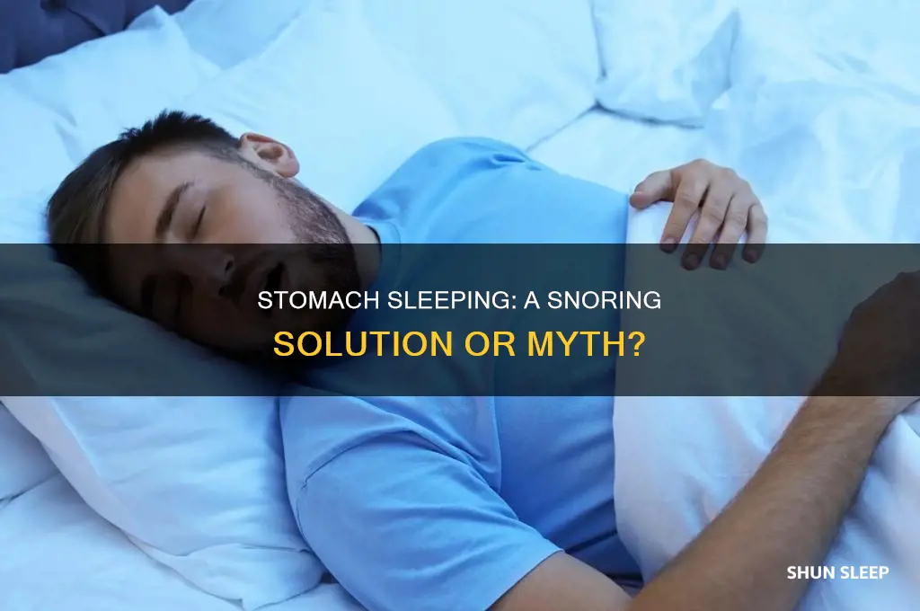does sleeping on your stomach help with snoring