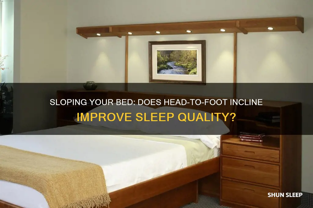 does sloping a bed headboard to foot help sleep