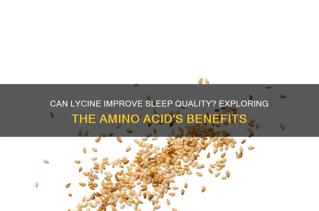 does the amino acid lycine help with sleep
